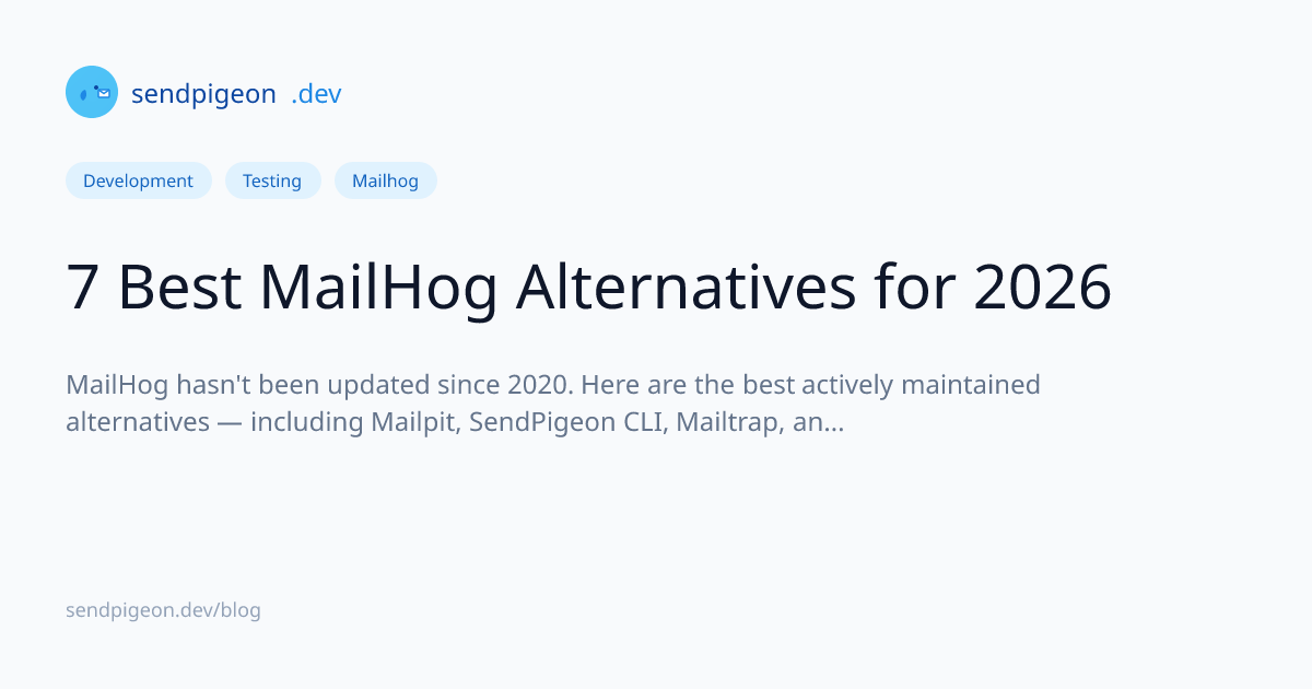 7 Best MailHog Alternatives for 2026 | SendPigeon