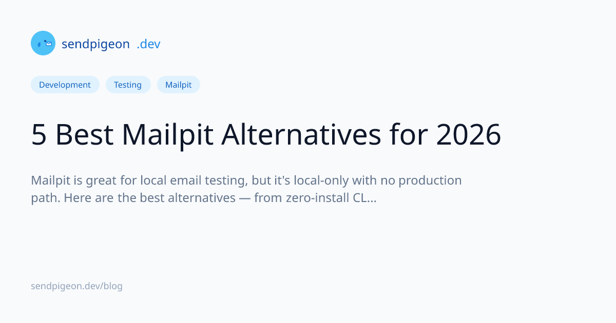 5 Best Mailpit Alternatives for 2026 | SendPigeon