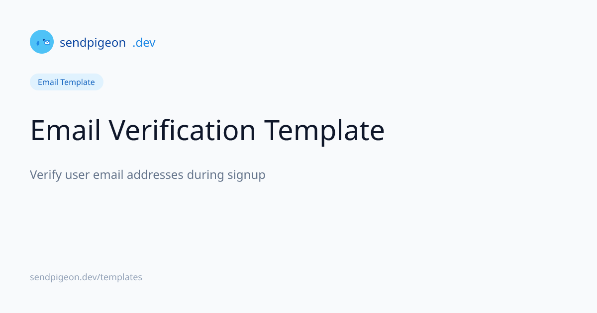 Email Verification Template - Free React Email Template | SendPigeon